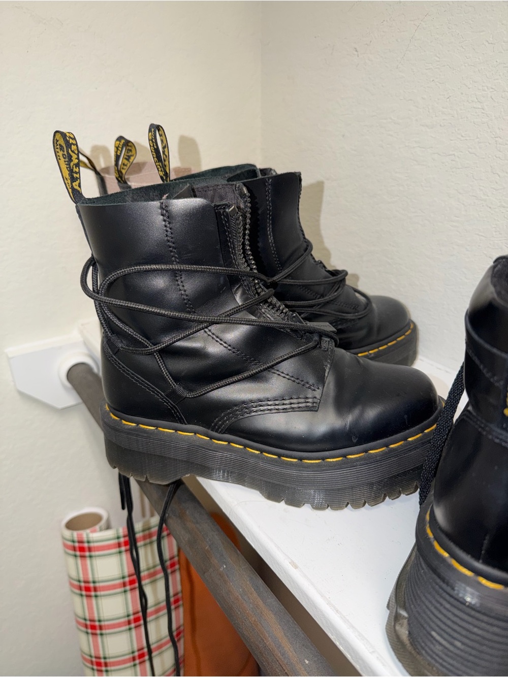 Lace up Dr Martens platform boots